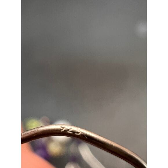 Multi gemstone cluster dangle earrings in sterling silver - Picture 5 of 10